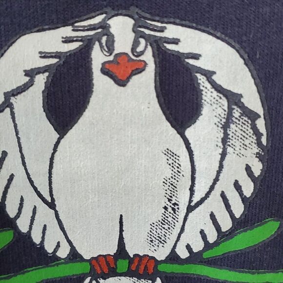 Jerusalem hoodie, XL navy blue, with three white doves. Excellent used condition - Picture 3 of 8